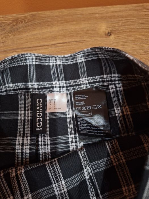 Mini spódniczka w czarno-białą kratę H&M