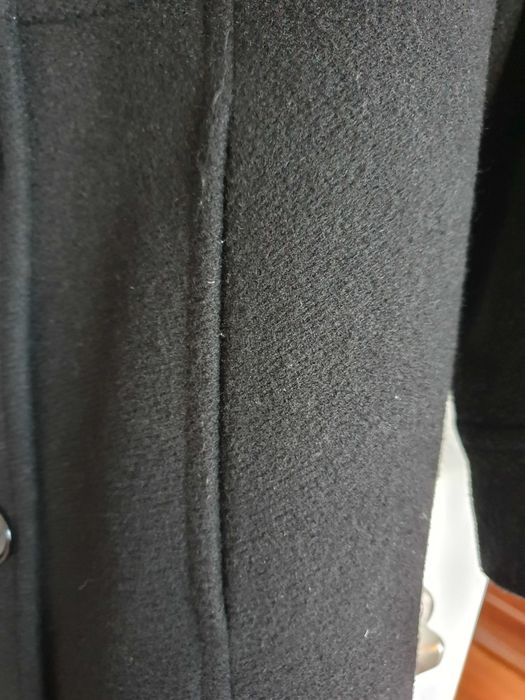 Płaszcz jesienno-zimowy 80% wełna, czarny , rozmiar 46/44