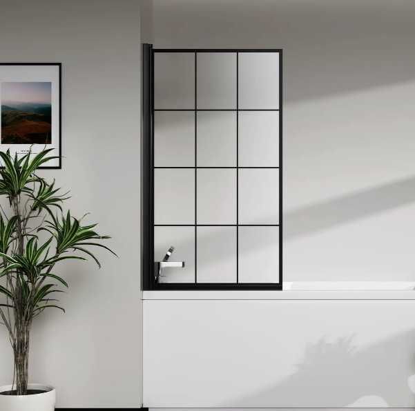 Скляна шторка для ванни Glass 70х140см Black