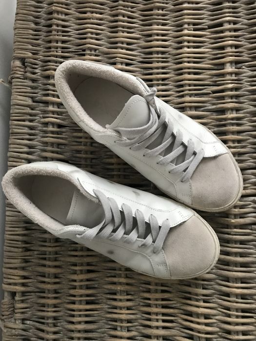 Sapatilhas de pele, efeito envelhecido. Mango. Tamanho 39