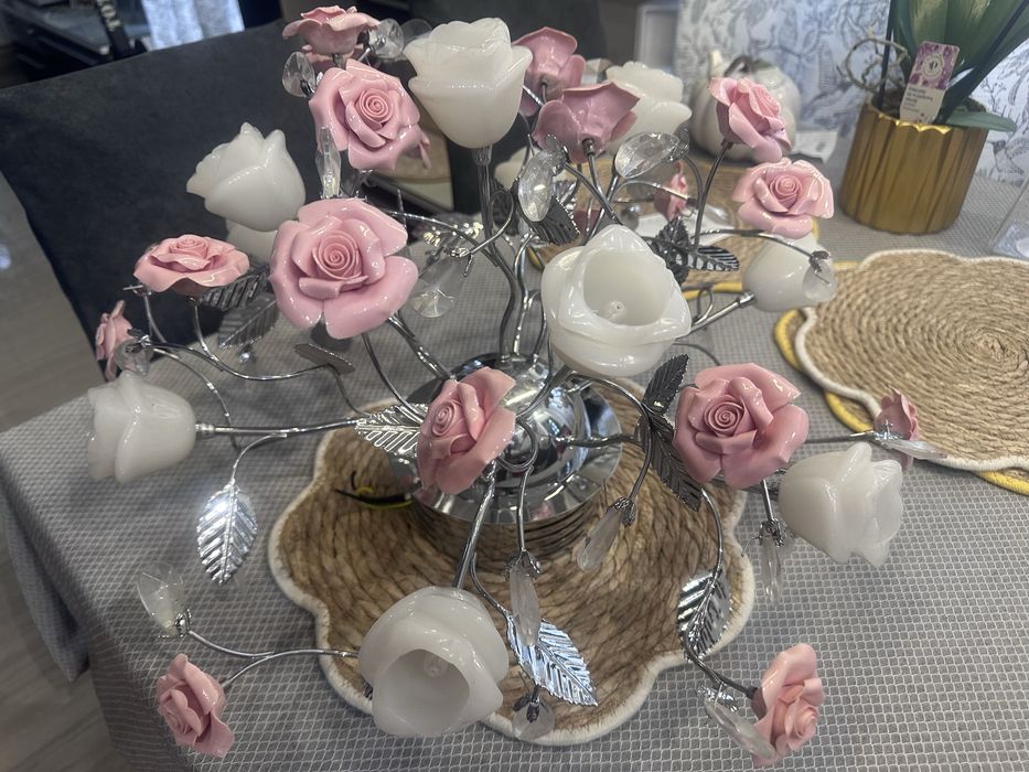 Żyrandol szkło ceramika