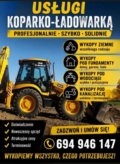 Usługi koparko-ładowarką