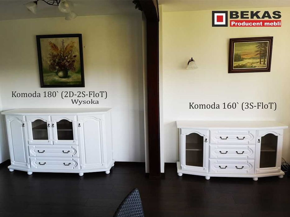 Stylowa Prowansalska Komoda 180 z Dębowym Blatem BEKAS Producent