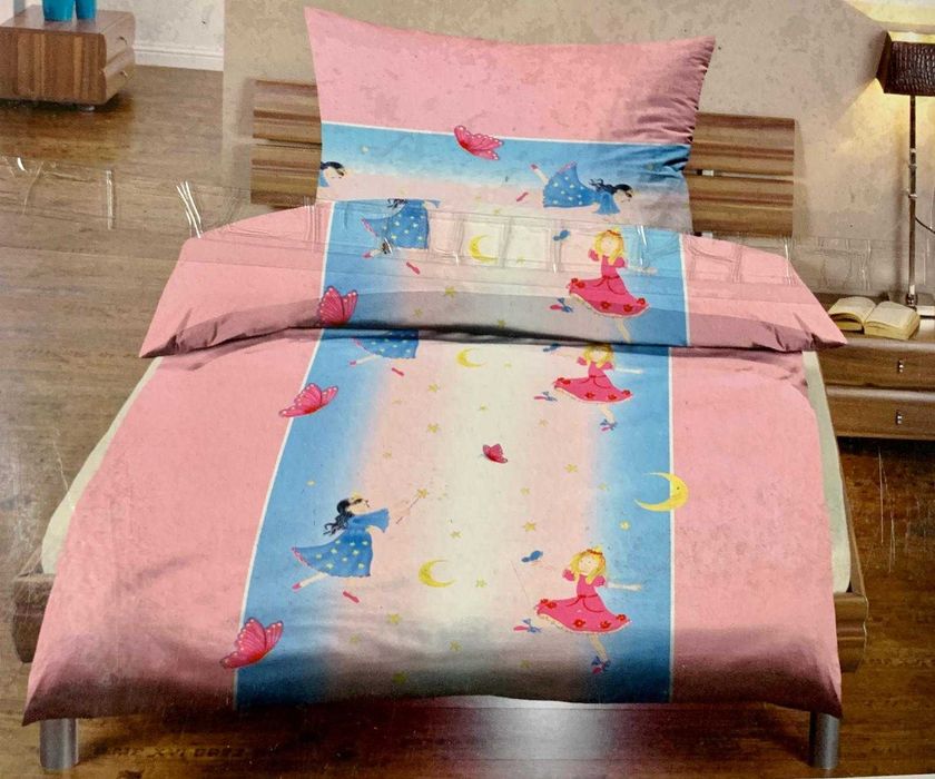 100% Bawełna Komplet Pościel niemowleca do łóżeczka Róż 90x135 cm