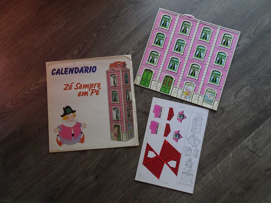 Antigo calendário zé sempre em pé do programa 1 2 3  raro