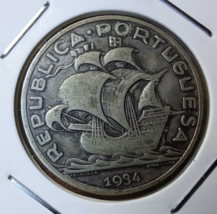 Moeda de 10$00 de 1934, em prata