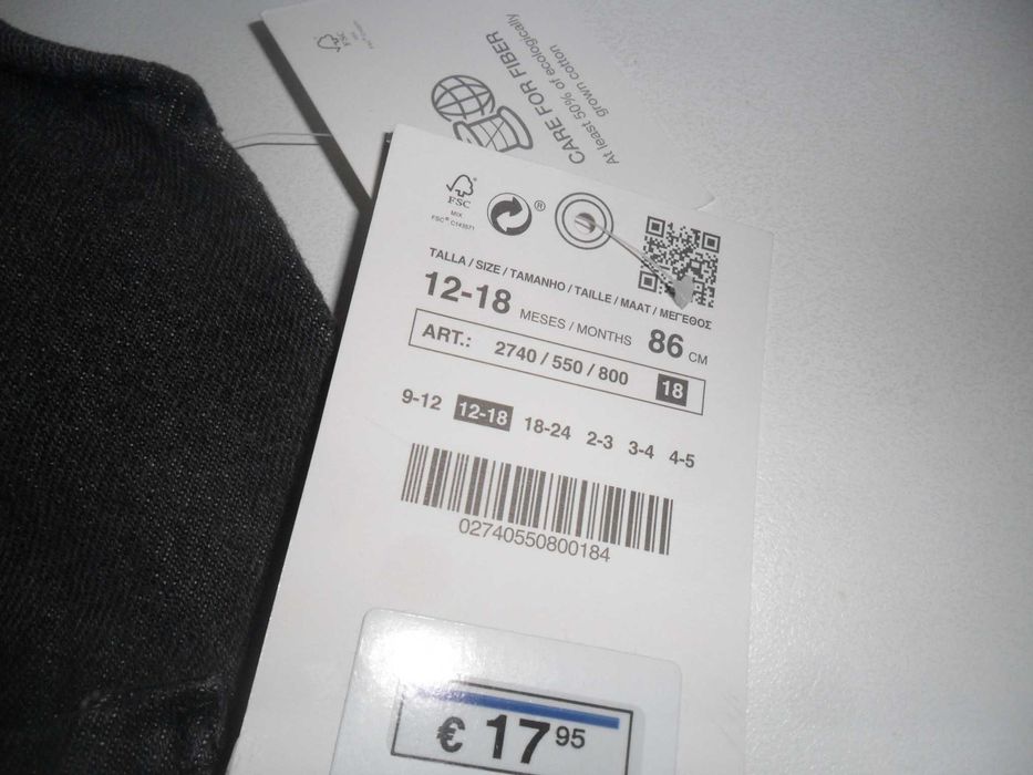 Saia jardineira da Zara tamanho 12/18 meses
