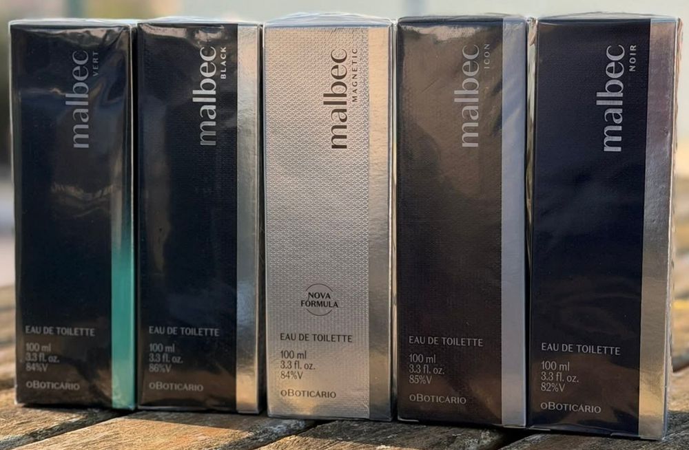 Toda a gama de perfumes Malbec O Boticário