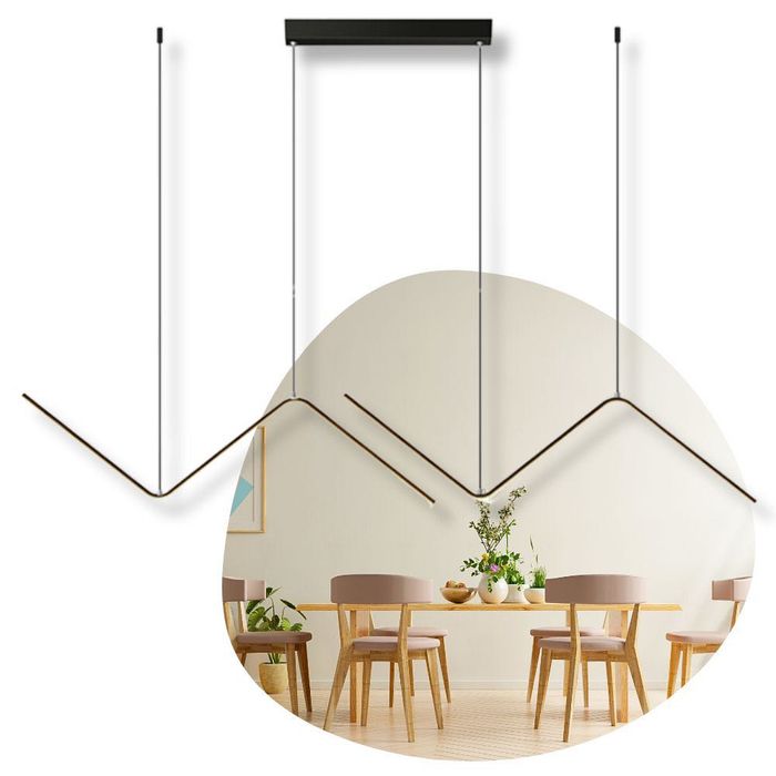Nowoczesna LAMPA WISZĄCA zygzak LED czarna