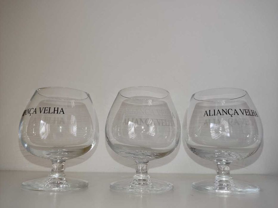 Copos vidro cálice Aliança Velha colecionador