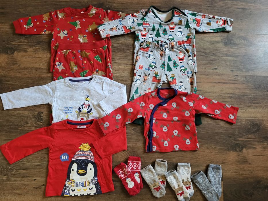 Zestaw świąteczny r.74 h&m dres, komplet, piżamka
