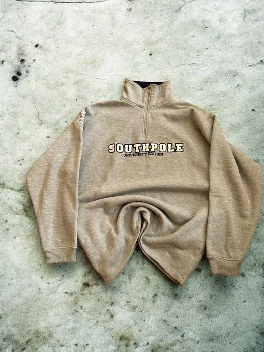 Bluza half-ZIP Southpole vintage y2k boxy skate hip-hop rap szara męska L