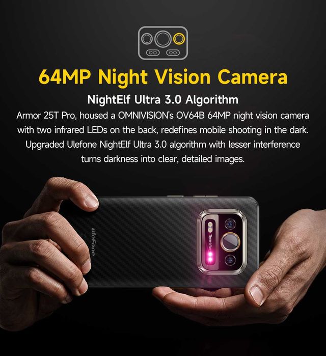 UleFone Armor 25T PRO, 12/256 Gb, 50/64NV/ТЕПЛОВИЗОР/32Mp, 6,78" FHD+