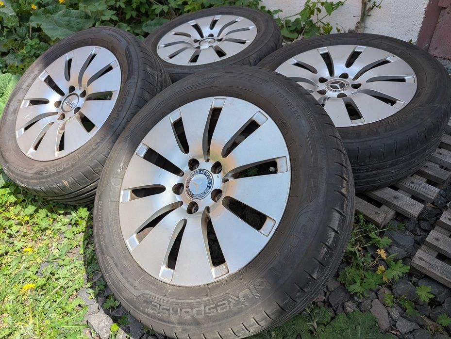 диски Mercedes R16 5x112 шини 205/60R16 літо Audi VW Skoda Seat