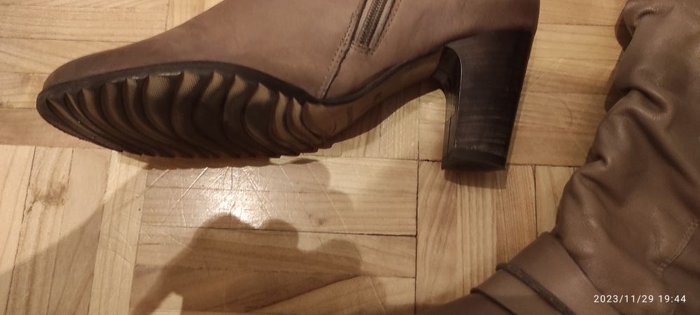 Kozaki skórzane kawa z mlekiem