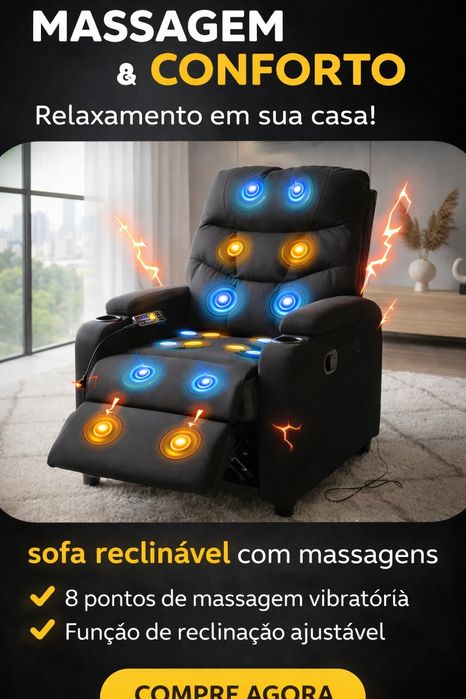 Sofá  reclinável  com massagens