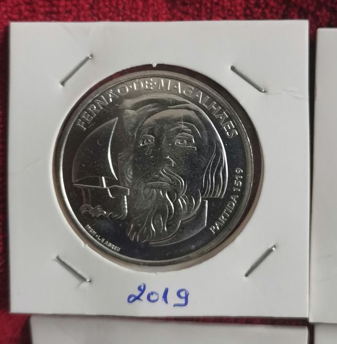 Conjunto das moedas prata Fernão Magalhães