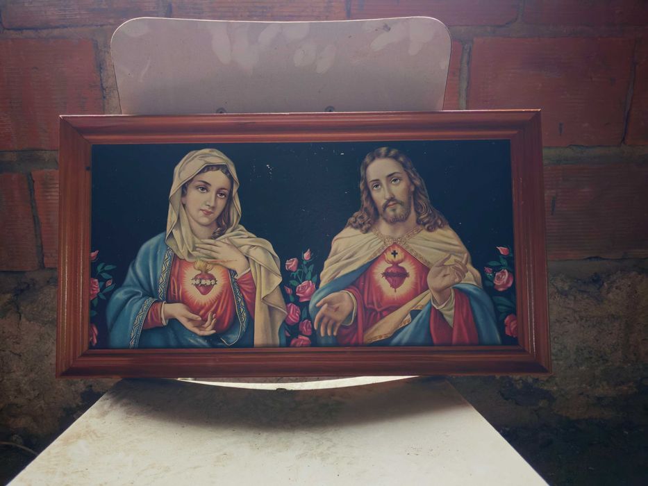 Quadro de Nossa Senhora com Jesus 52x28 cm