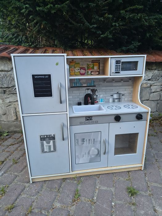 Kuchnia zabawkowa drewniana duża dla dziecka 80 cm