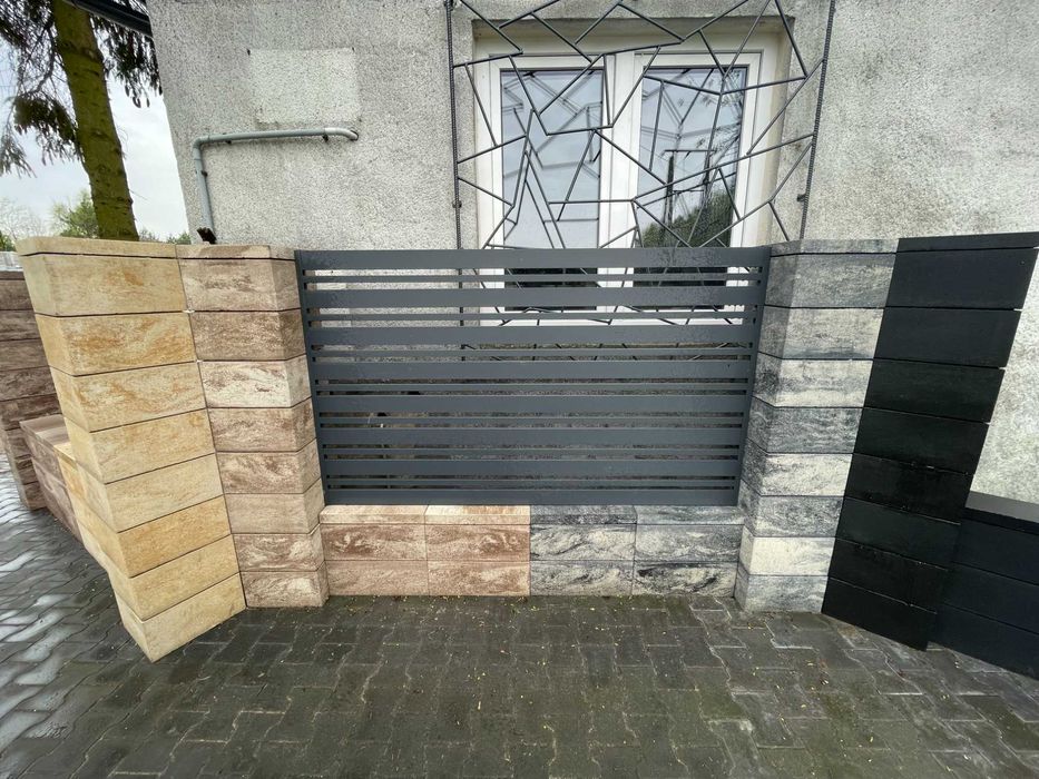 WYPRZEDAŻ !  Pustak na ogrodzenie Stalowo- Biały 50x20x20