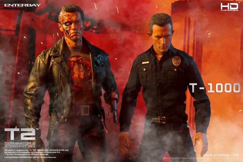 Набор фигурка 1/4 Terminator 2 T-800 и Т-1000 Enterbay тип hot
