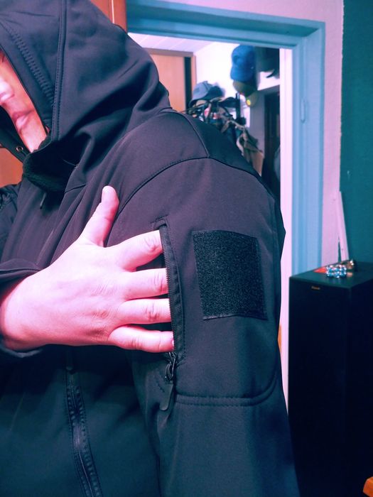 Komplet Softshell Taktyczny Męski Kurtka i Spodnie z Polarem carny 3XL