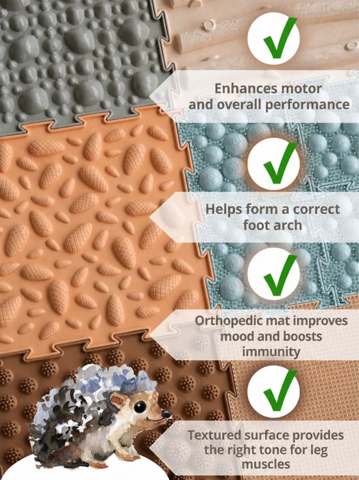Tapete Sensorial Ortopédico em Puzzle – 16 peças