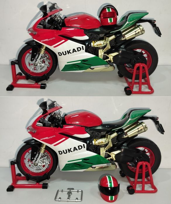 Ducati 1199 Panigale с паром модель мотоцикла 1:9 со звуком и светом