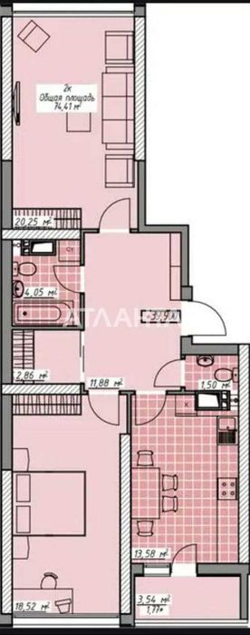 2-комнатная квартира по адресу Куликово поле пл. (площадь 74,4 м²) - Atlanta.ua - фото 20