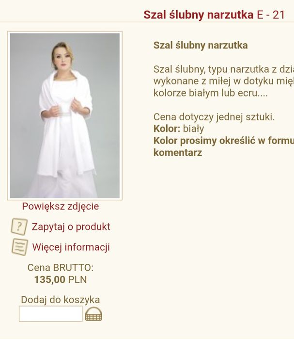 Nowy szal ślubny
