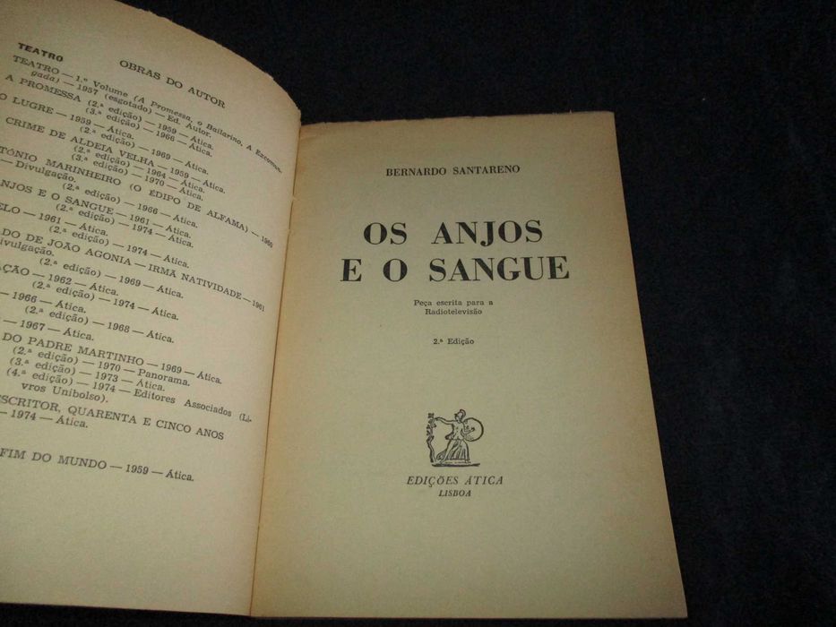 Livro Os Anjos e o Sangue Bernardo Santareno