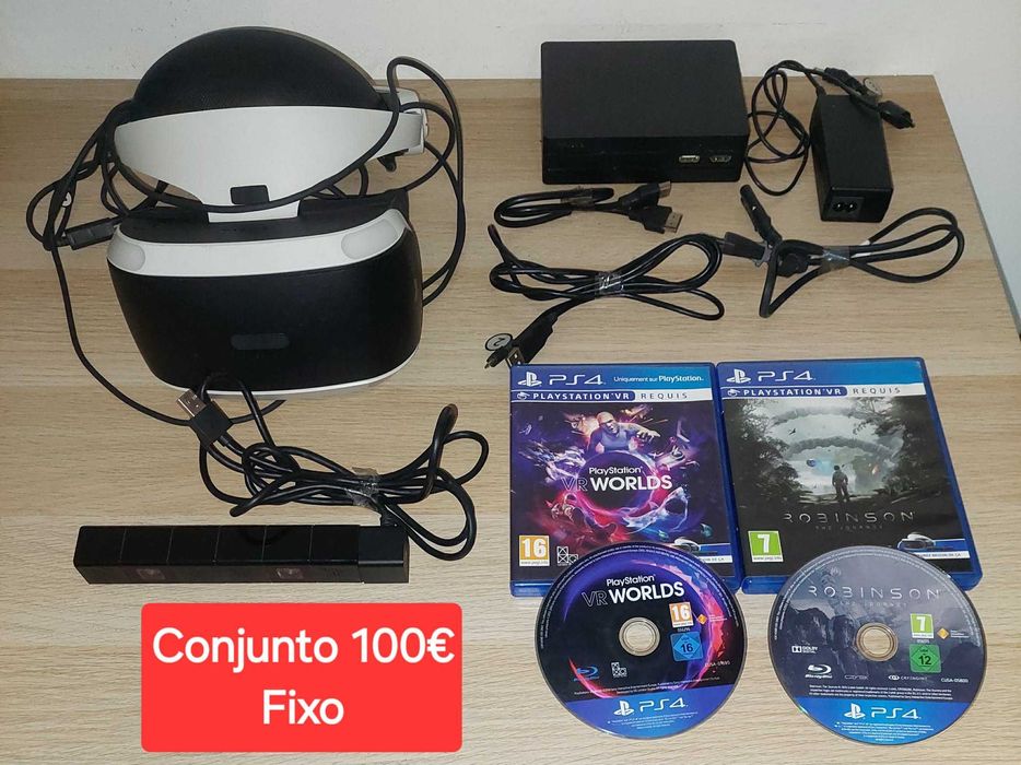 Óculos Vr Sony + Camera + 2 Jogos + Cabos de Ligação ( Para Ps4)
