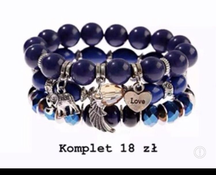 Komplet bransoletek regulowanie niebieskie