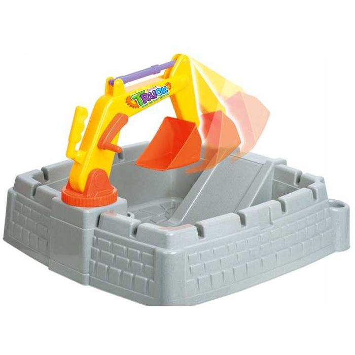 Piaskownica Zamykana Koparka Autko Wiaderko Foremki Akcesoria 2W1