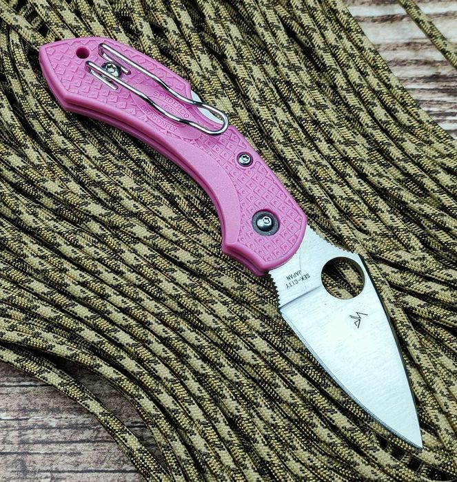 Брелок EDC компактний фолдер Spyderco Dragonfly pink barbie