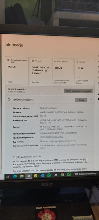 Komputer stacjonarny nadaje się do gier