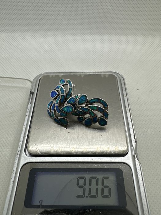 Серьги серебро 925 опал сережки срібло 925