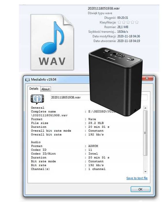 Mini Dyktafon Podsłuch Szpiegowski USB 32GB | WYPRZEDAŻ -20%