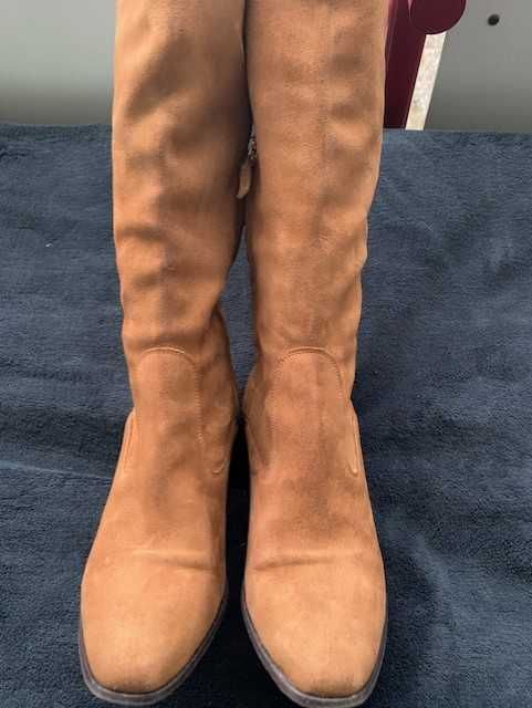 Skórzane hiszpańskie kozaki MASSIMO DUTTI  rozm. 40