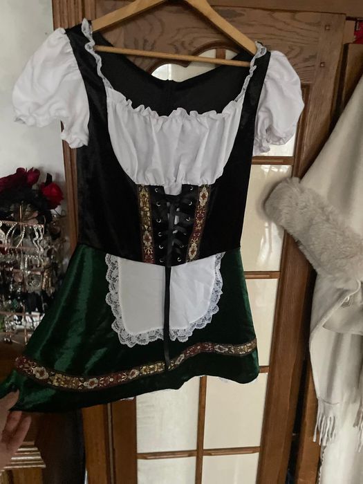 Piękna sukienka ludowa z gorsetem, super strój karnawalowy roz. L-XL