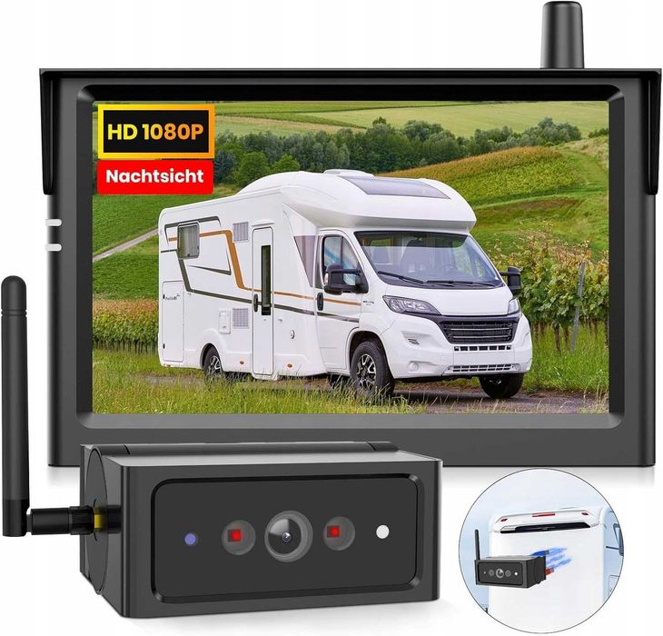 AUTO-VOX S4B bezprzewodowa kamera 5 cali cofania z magnetycznym uchwyt