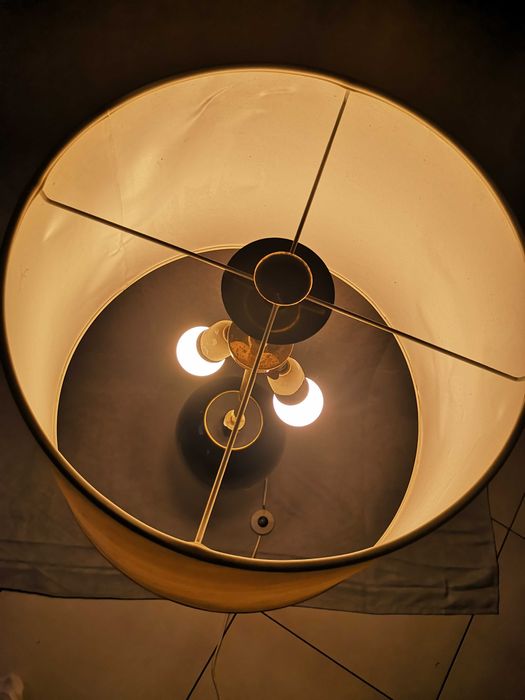 Zabytkowa oryginalna lampa Linder Kueps Bawaria w kolorze kobaltowym.