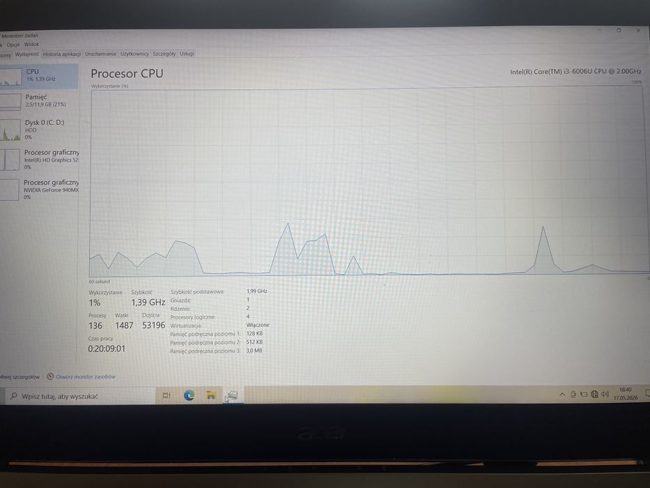 Laptop Acer aspire