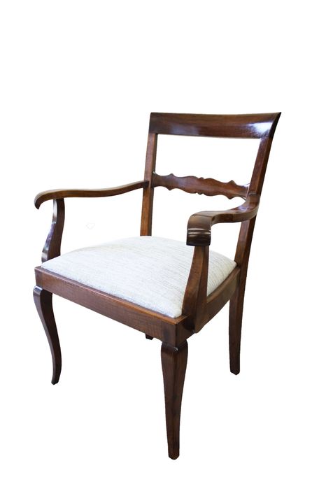 Para pięknych foteli art - deco z litego drewna orzechowego / po renowacji