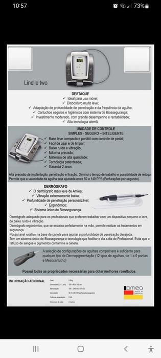 Dermógrafo/ Máquina de micropigmentação/ Estética/ Amiea