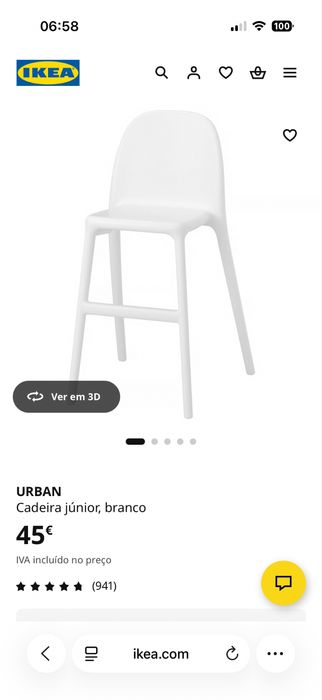 Cadeira alta criança ikea