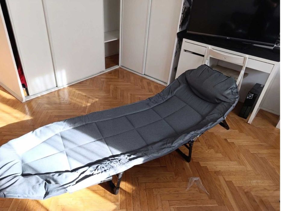 Leżak turystyczny leżak kanadyjski Polowy składany Stabilny Materac NOWY!