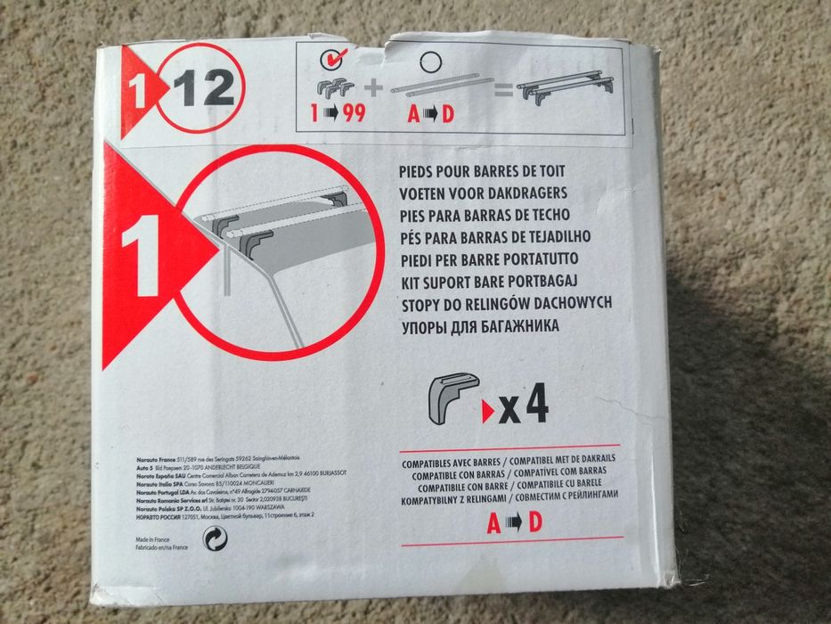 Apoios para barras de teto automóvel