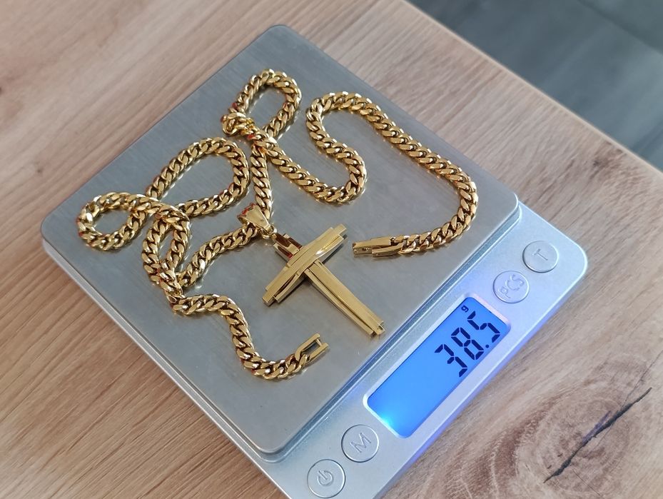 Nowy łańcuszek pancerka 5mm zapięcie szufladkowe z wisiorkiem