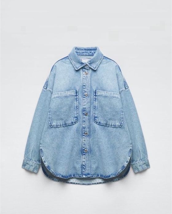 Джинсова джинсова куртка сорочка джинсовка Zara М розмір